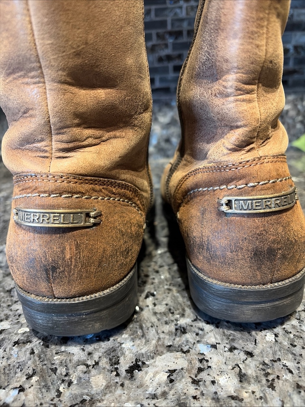 Merrell Vera Mid Barnwood Brown Leather Mid Calf  Boots Women’s Size 8 Zip - Picture 9 of 11